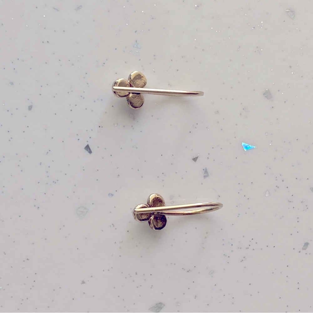 Etsy Efrat dot 14k white gold earrings,bat mitzvah gift, gold drop earrings - Picture 3 of 7